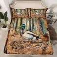thumbnail image 2 of Castle Fairy Mallard Duck 3pcs Twin Sheet Sets,Tree Branches Twin Fitted Sheet,Vintage Rustic Breathable Flat Sheet,Microfiber Teenagers Bedroom Decor, 2 of 7