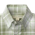 thumbnail image 2 of Hope & Henry Boys' Poplin Button Down Shirt | Olive Plaid, 2 of 3