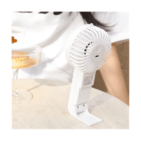

USB Mini Fan Rechargeable 1200MAh Portable Handheld Fan Lazy Travel Shopping Cooling Mute Fan Cooler Fan-Light Yellow