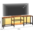 thumbnail image 2 of EastVita 67 Inch Large TV Stand with LED Lights for 55/65/75 Inch TV Corner Entertainment Center with Power Outlets 4 Open Storage Shelves Media Console for Living Room Bedroom Vintage Brown, 2 of 8