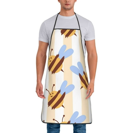 

Lukts A Bee Print Unisex Tie-Up Aprons Bibs for Chef Kitchen Grill Beverage Shop