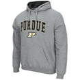 thumbnail image 2 of Men's Colosseum Heather Gray Purdue Boilermakers Arch & Logo 3.0 Pullover Hoodie, 2 of 3