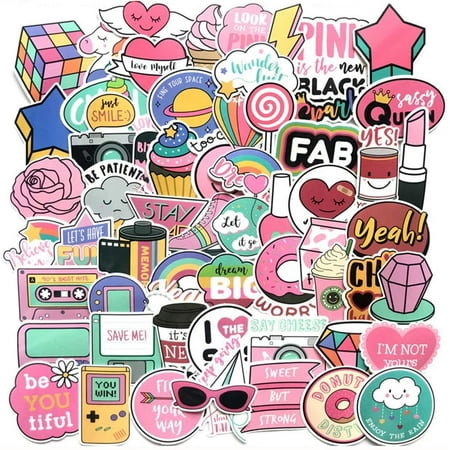 60 PCS Girl Cute Lovely Laptop Stickers Water Bottle Skateboard ...