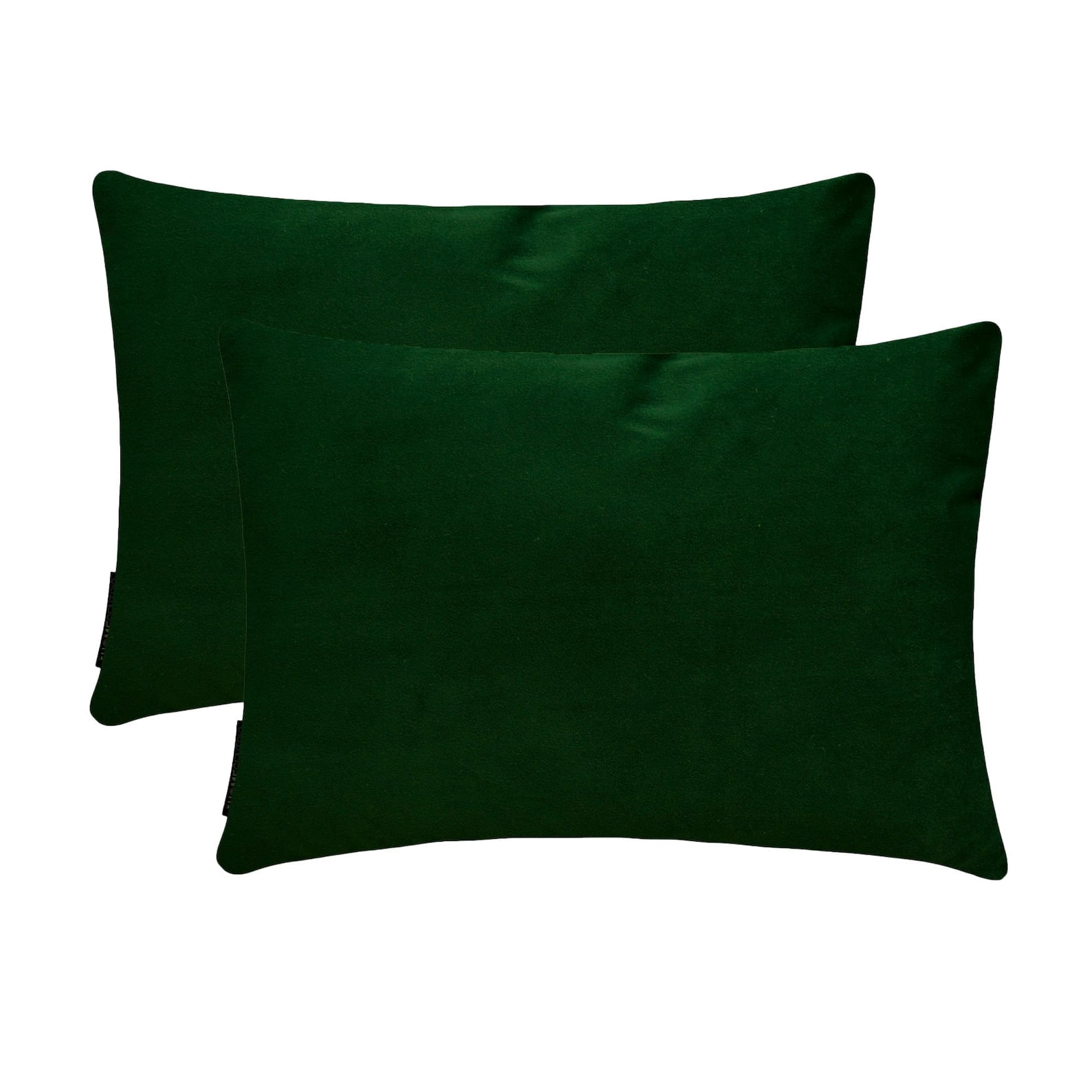 Bottle Green Decorative Lumbar Pillow Cover 12"x26" | Pack of 2 Modern Velvet Oblong Cushion Cover Solid | Plain Solid Pillowcases for Bed, Couch & Sofa, Modern Home Décor - Bottle Green Velvet Dream