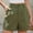 Green, variant on IDALL Shorts for Women Gym Shorts Women Womens Summer High Waist Linen Shorts Roll Up Pleated Zippered Wrap Hem Wide Leg Shorts With Pockets Running Shorts Workout Shorts Black L