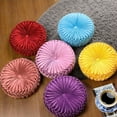 thumbnail image 3 of Set of 2 Velvet Round Decorative Pillow for Couch 15-Inch (Purple), 3 of 5