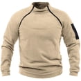 thumbnail image 5 of Suéter de cuello alto para hombre, primavera y otoño, suelto, color sólido, para exteriores, cálido, transpirable, chaqueta táctica para hombre, 5 of 5