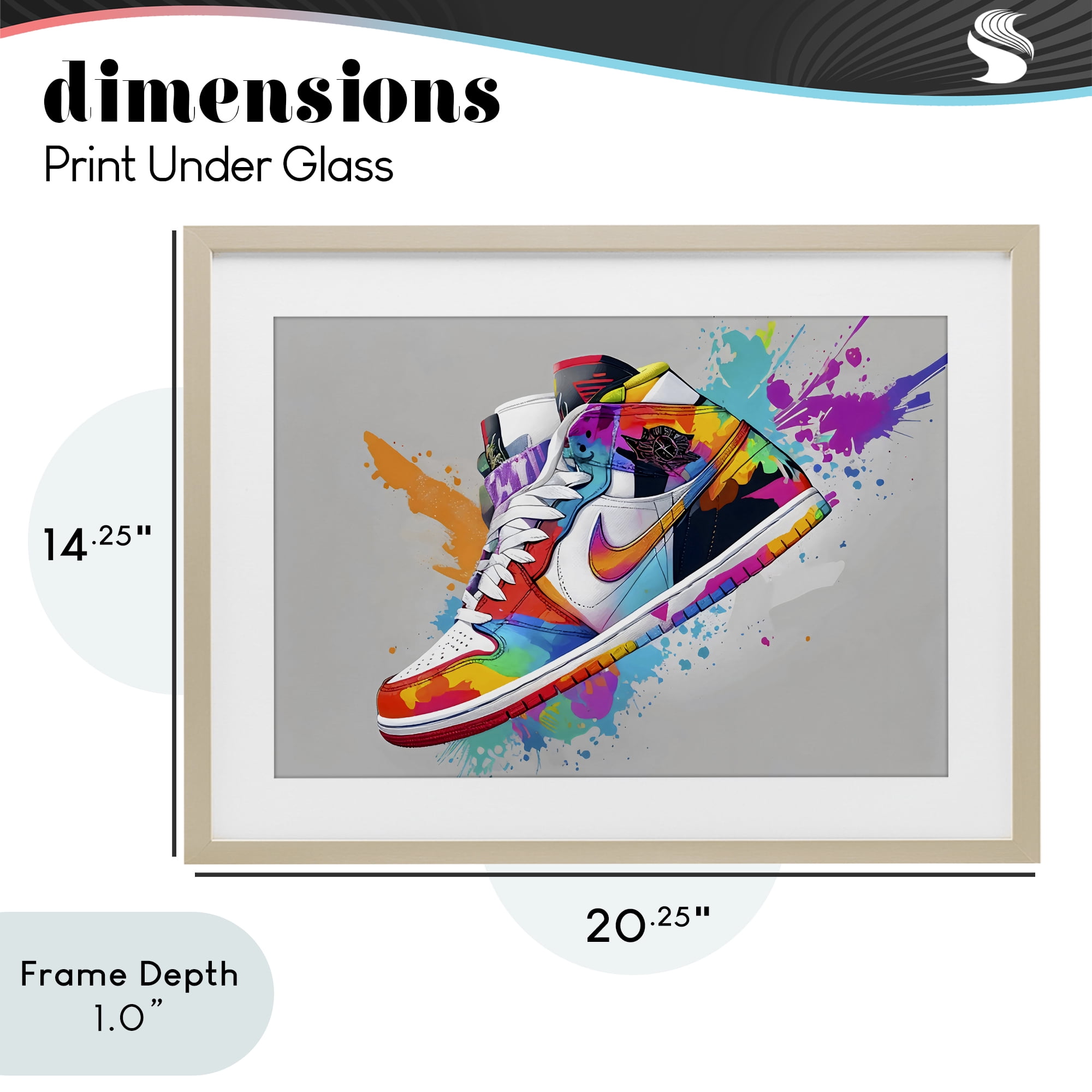 Stupell Industries Hightop Sneaker with Splatter Birch Framed Print Under Glass, design by Creative Studio