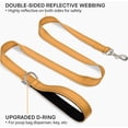 thumbnail image 2 of LAICAIW Double-Sided Reflective Dog Leash, 6 FT/5 FT/4 FT, Padded Handle Nylon Dogs Leashes for Medium & Large Dogs Walking, Brown, 4FT, 2 of 7
