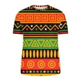thumbnail image 4 of T-Shirt à Manches Courtes pour Hommes, Imprimé Rétro en Blocs de Couleur Col Rond Tee Décontracté, Tissu Doux pour Confort Quotidien, 4 of 5