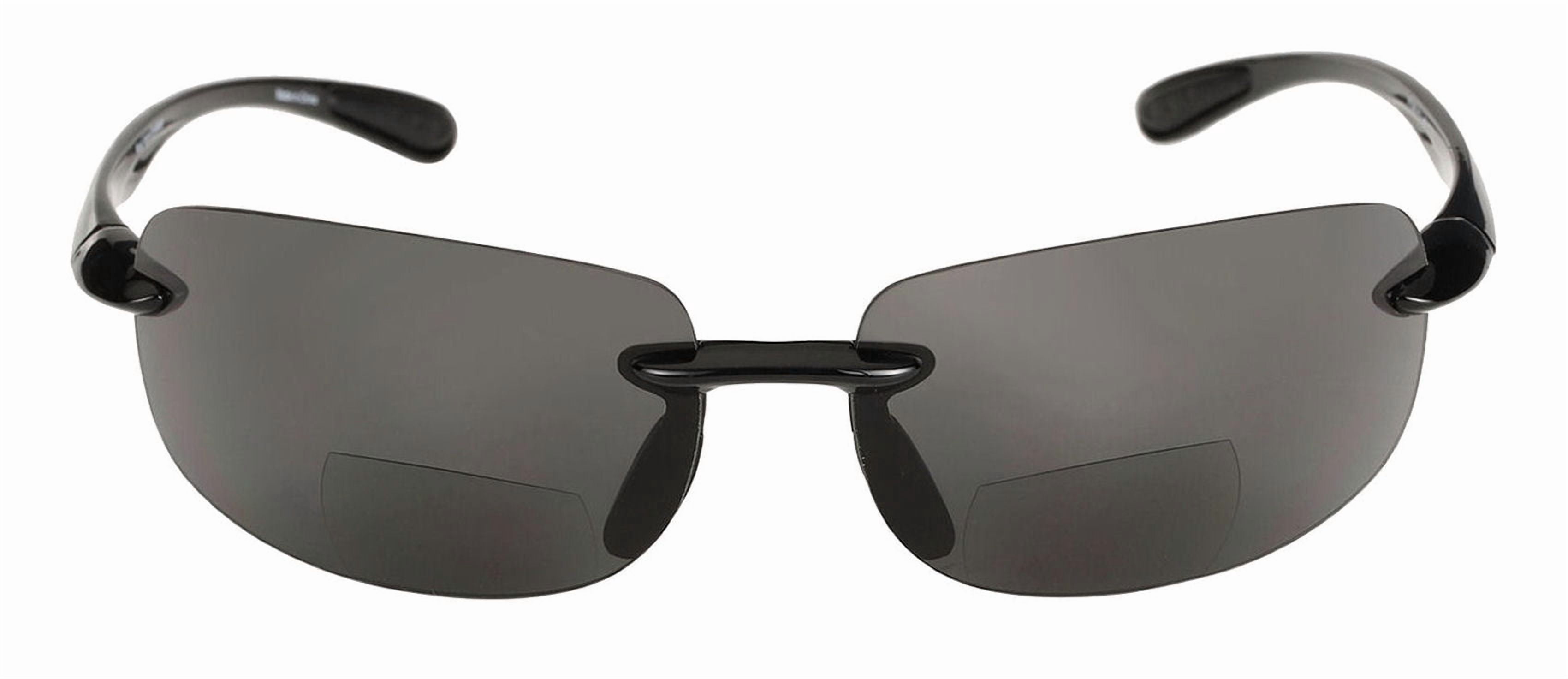"The Allstars" 3 Pair Assortment of Bifocal Sport Wrap Reading Sunglasses for Men and Women - Black/Black - 2.50