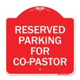 thumbnail image 1 of SignMission A-DES-RW-1818-23123 18 x 18 Po Signe de la Série Designer - Parking Réservé pour Co-Pasteur&44; Rouge & Blanc, 1 of 1