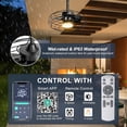 thumbnail image 5 of Ohniyou Outdoor Ceiling Fans with Light for Patios, 20" Farmhouse Waterproof Plug in Gazebo Fan Remote&APP Control, Caged Ceiling Fan for Porch Pergola Canopy, Black, 5 of 18