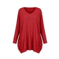 thumbnail image 5 of Nowekniz Women Crewneck Long Sleeve Tops, Lightweight Loose Sweatshirt Tunic Shirts with Pockets, Soft Casual Blouses Matching Leggings, Fashionable Fall Daily Wear Outfits, 5 of 5
