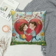 thumbnail image 2 of Fenyluxe Live Laugh Love Throw Pillow Covers Valentine Day, Wedding Hand Drawn Romantic Pillow Cushion Cases Square Pillowcases for Sofa Couch Bedroom Living Room Car White, 2 of 5