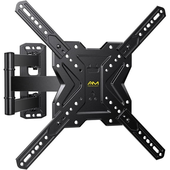 TV Wall Mount for Most 26-60 inch Flat/Curved TVs up to 77lbs, Full Motion Wall Mount TV Braket with Articulating arm Swivel Tilt Extension, Single Stud Corner TV Monitor Mount Max VESA 400x400mm