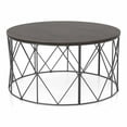 thumbnail image 2 of Bowery Hill Table Basse Ronde Industrielle en Bois, Fini Noyer, 2 of 7