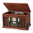 thumbnail image 1 of Victrola Aviator Tocadiscos Bluetooth 8 en 1 y centro multimedia con parlantes estéreo incorporados - Tocadiscos de 3 velocidades, grabación de vinilo a MP3, transmisión inalámbrica de música, caoba Victrola ‎VTA-754B, 1 of 5