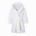 thumbnail image 2 of TOWED22 Girls Boys Fleece Hooded Robes Kids Warm Bath Robe for Girls Soft Fuzzy Bathrobe(White,5-6 Y), 2 of 9