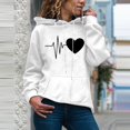 thumbnail image 2 of Wolfast Chandails à Capuchon Décontractés pour Femmes, Hauts de Type Jumper, Chandail Imprimé pour Dames, Blouse T-Shirt, Blanc, G, 2 of 3
