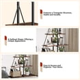 thumbnail image 4 of 4 niveles ladder a-shaped de esquina estante - free standing, steel frame, almacenamiento rack organizer para oficina en casa, sala de estar, o kitchen (brown), 4 of 8