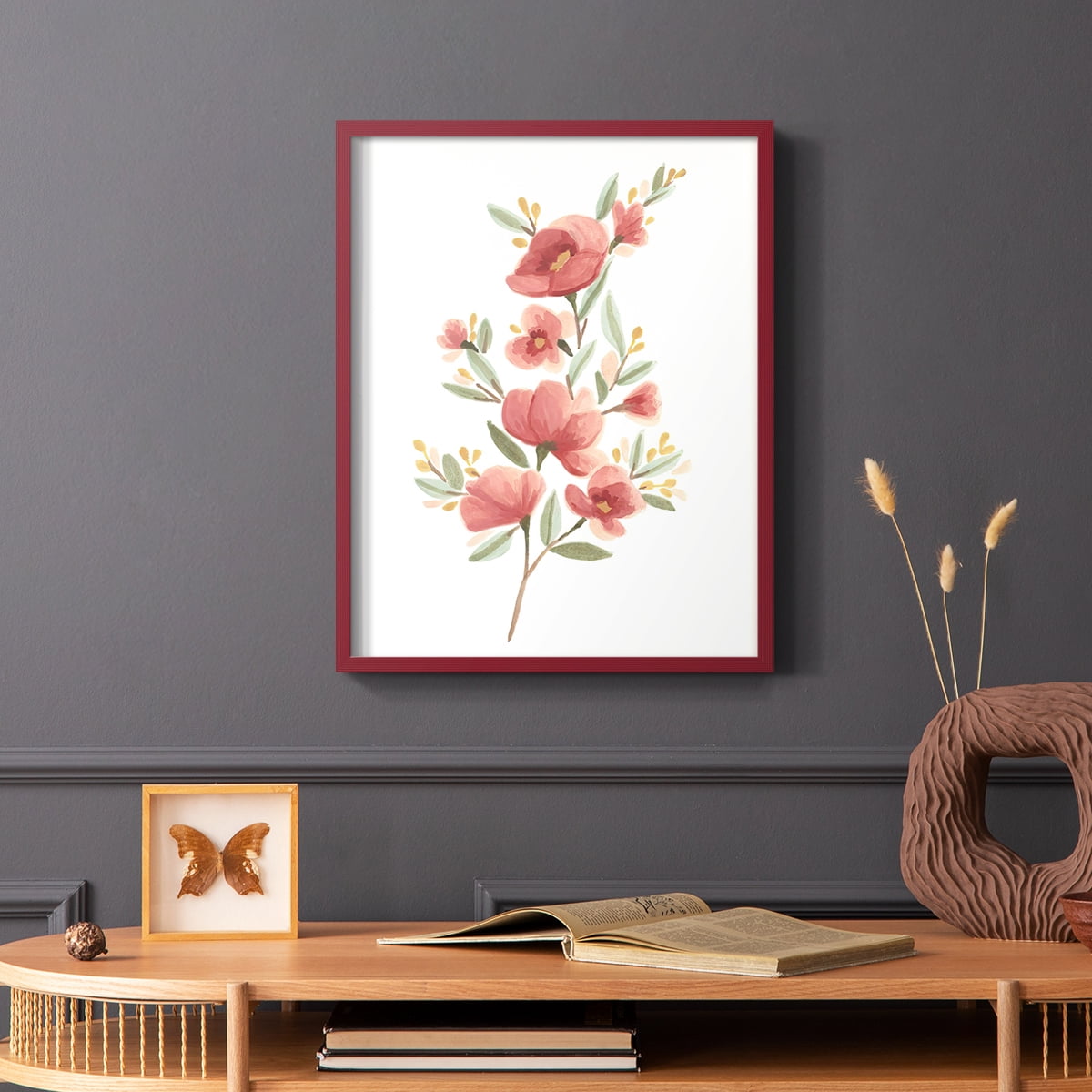 Wildflower Sprig III Framed Print - Solid Wood in Single Picture Frame Solid Wood 2 Framed Print