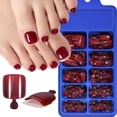 thumbnail image 3 of 100 Uds. Uñas postizas transparentes para dedos de los pies, cuadradas francesas, color blanco natural, cobertura completa, uñas postizas para los pies, puntas de uñas artificiales, 3 of 5