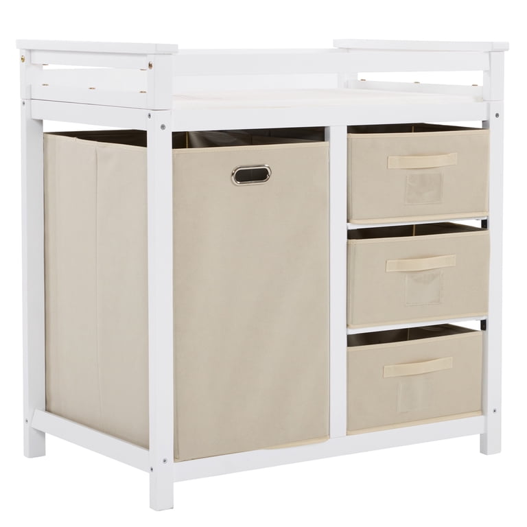 HSUNNS Diaper Changing Table, Wooden Infant Changing Table Dresser