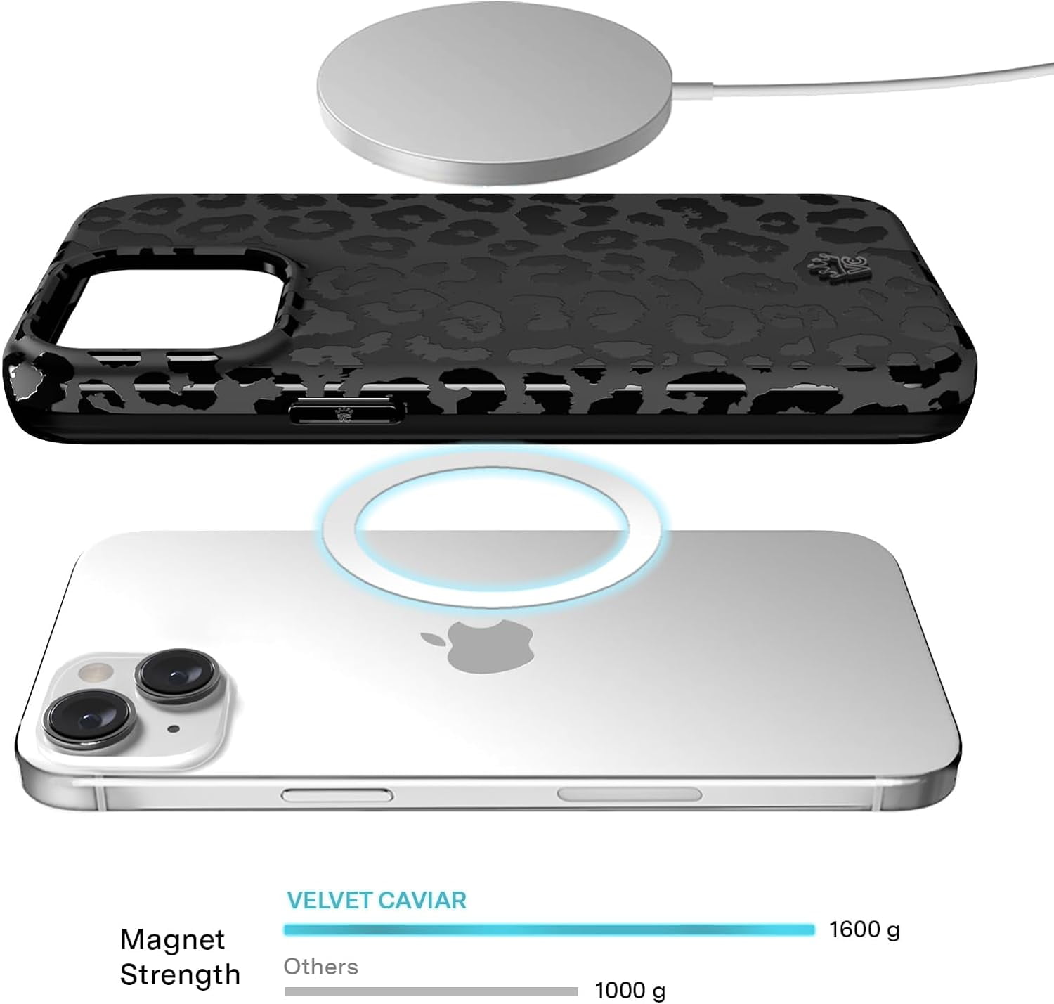 Velvet Caviar iPhone 15 Plus Case Leopard - MagSafe Compatible - Cute Protective Phone Cases for Women - Black Cheetah Print
