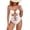 One Piece Swimsuit - A02 White, variant on Maqroz Womens Swimsuits One Piece Deep V Neck Swimsuit Metal Accent Bathing Suit Trendy Solid Color Halter Backless Swimwear for Mediterranean Vacations