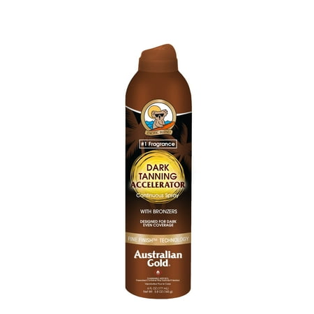 Tanning Oil Accelerator Continuous Spray with Instant Bronzer Australian Gold Dark, 6 fl