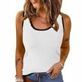 thumbnail image 6 of Besolor Womens Summer Sleeveless Tank Tops Scoop Neck Slim Fitted Color Block Casual Shirts Workout Tanks, 6 of 7