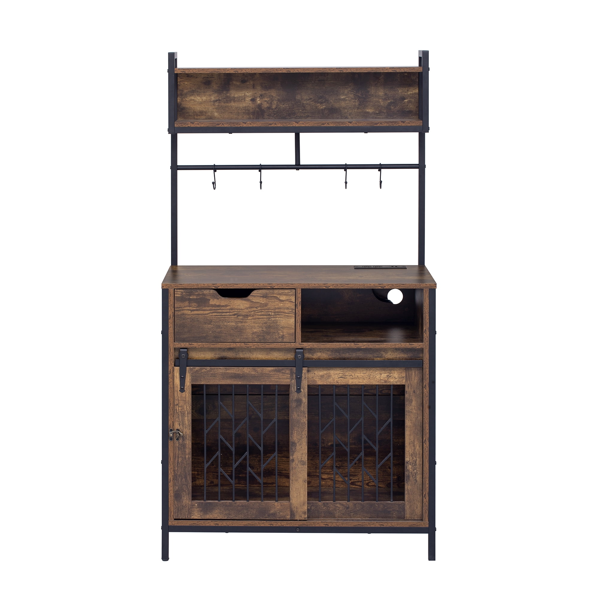 Euroco Furniture Style 2 in 1 PET FRIENDLY Dog Crate Composite Desk Hutch Pet Friendly Furniture