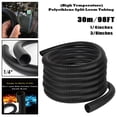 thumbnail image 4 of 1/4" 3/8" 98FT Protective Tube Tubing Black Color Sleeve Tube Split Wire, 4 of 6