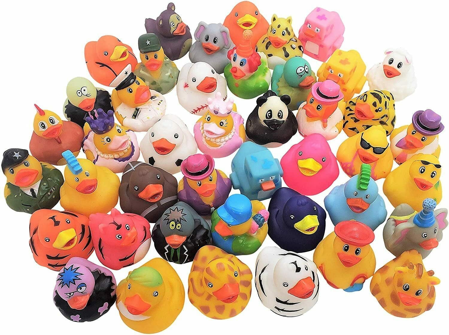 12 PACK Assorted Colorful Rubber Duckies (2'') Ducks Ducky Duck Ducking