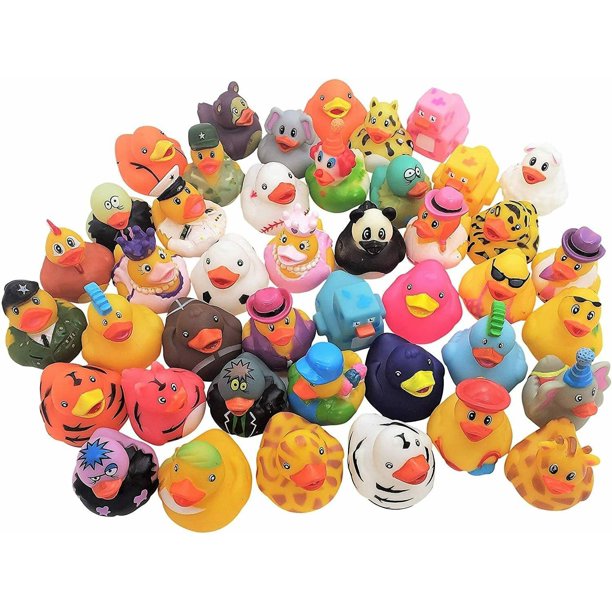 6 PACK Assorted Colorful Rubber Duckies (2 inch) Ducks Ducky Duck Ducking