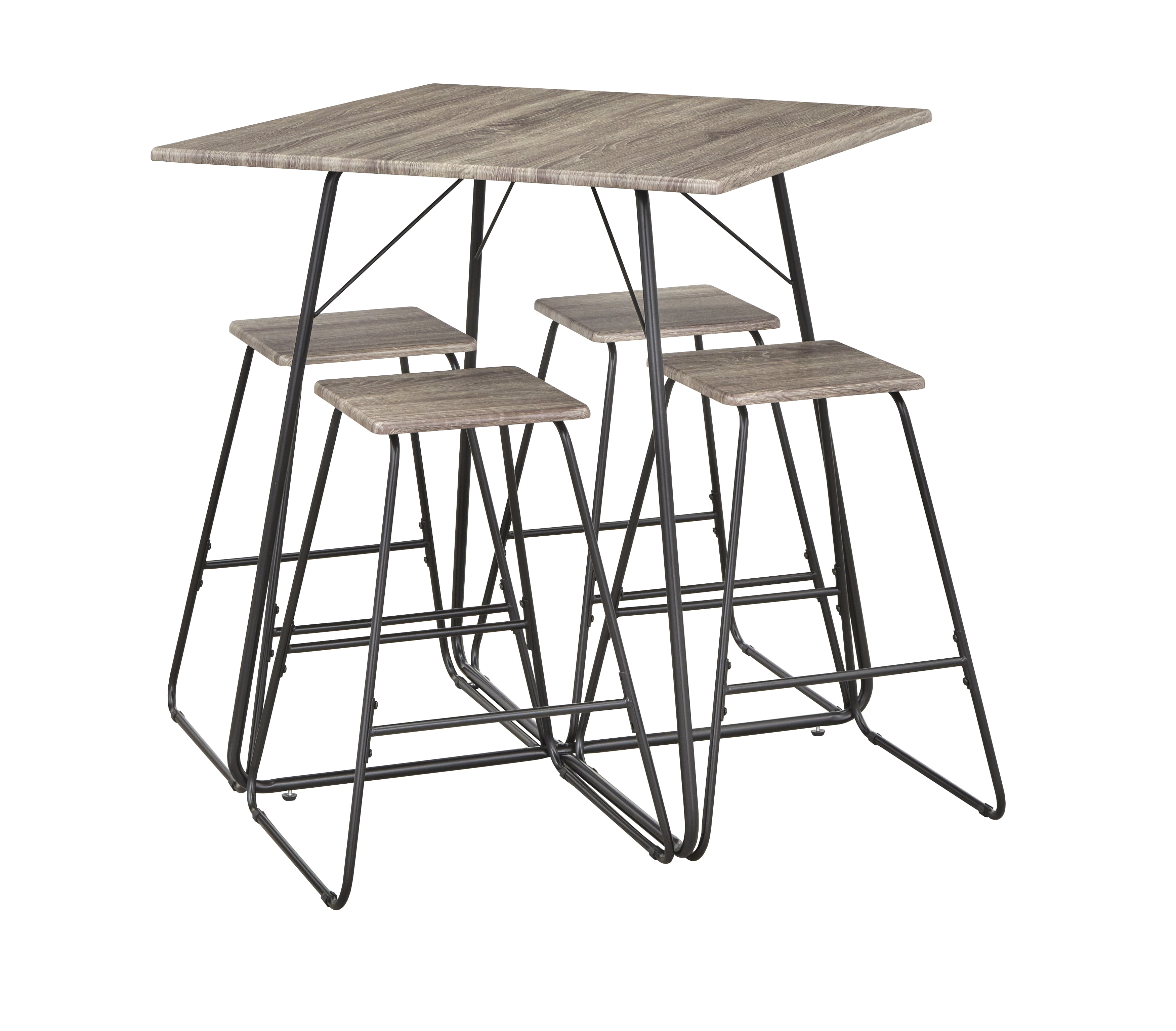 TMS Petra 5-Piece Counter Height Dining Set, Grey
