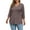 Coffee, variant on WellSize 3/4 Sleeve Womens Plus Size Tops V Neck Trendy Tunic Fall Blouses Curved Hem Casual Shirts