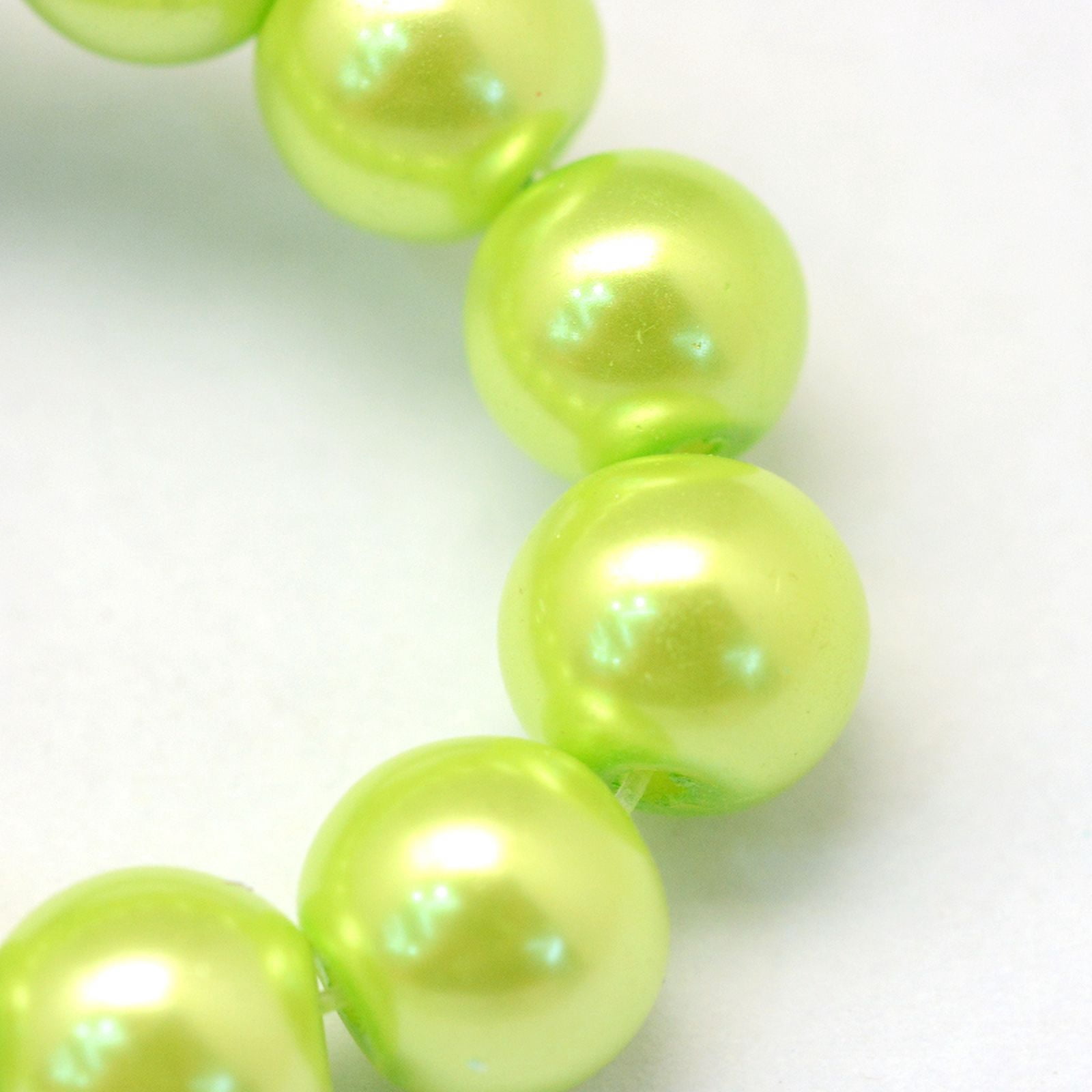 Baking Painted Pearlized Glass Pearl Round Bead Strands Green Yellow 4~5mm Hole: 1mm 200~210pcs/strand 31.4 inch diy