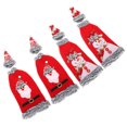 thumbnail image 2 of 4 piezas de franela gris cubierta de botella de vino recortada Funda de botella de Navidad con decoración de mesa con tapa (Santa y muñeco de nieve), 2 of 6
