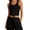 #0213-Black, variant on Camisole Tops for Women Curved U Neck Sleeveless Front Lace Up Vertical Ribbed Knit Crop Tank Tops for Women Slim Fit Stretchy Soft Womens Tees