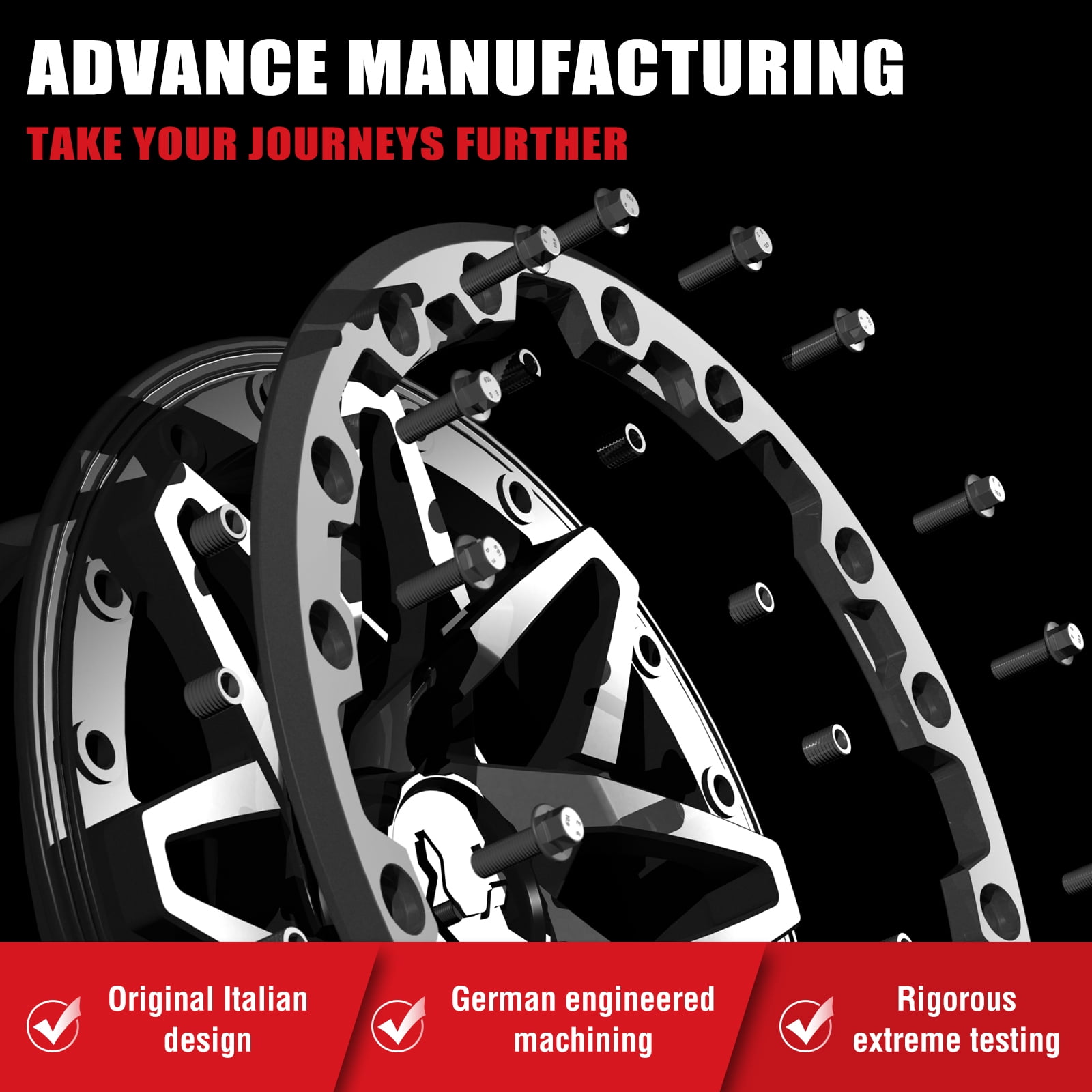 Bullite Wheels BT-05 Rider 14in UTV ATV SXS Beadlock Rims 14x7 Blue, 4x156 Bolt Pattern, 5+2 Offset, Compatible with Polaris RZR 1000 XP/Ranger XP 900/1000