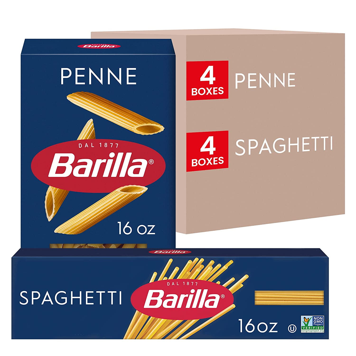 Barilla Penne Pasta & Spaghetti Pasta Variety Pack, 16 oz. Boxes (Pack ...