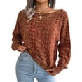 thumbnail image 1 of Women Casual Top, Women Autumn Winter Long Sleeved Top Loose Polyester Machine Washable For Shopping ANGGREK DJ1711, 1 of 7