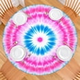 thumbnail image 2 of Colorful Mandala Tie Dye Pattern Round Fitted Tablecloth with Elastic Edge,Dining Table Cover Waterproof,Outdoor Round Tablecloth for Camping,Dining,Indoor and Outdoor, 2 of 7