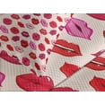 thumbnail image 4 of Ambesonne Kiss Quilted Bedspread Set 3 Pcs, Vivid Colored Lips Glamour, King Size, Pale Rose and Multicolor, 4 of 5