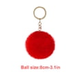 thumbnail image 2 of Linyer Fuzzy Ball Keychain Supple Comfortable Lovely Key Rings Adorable Practical Key Chains Women for Children Adults Elderly Students Red 8cm, 2 of 6