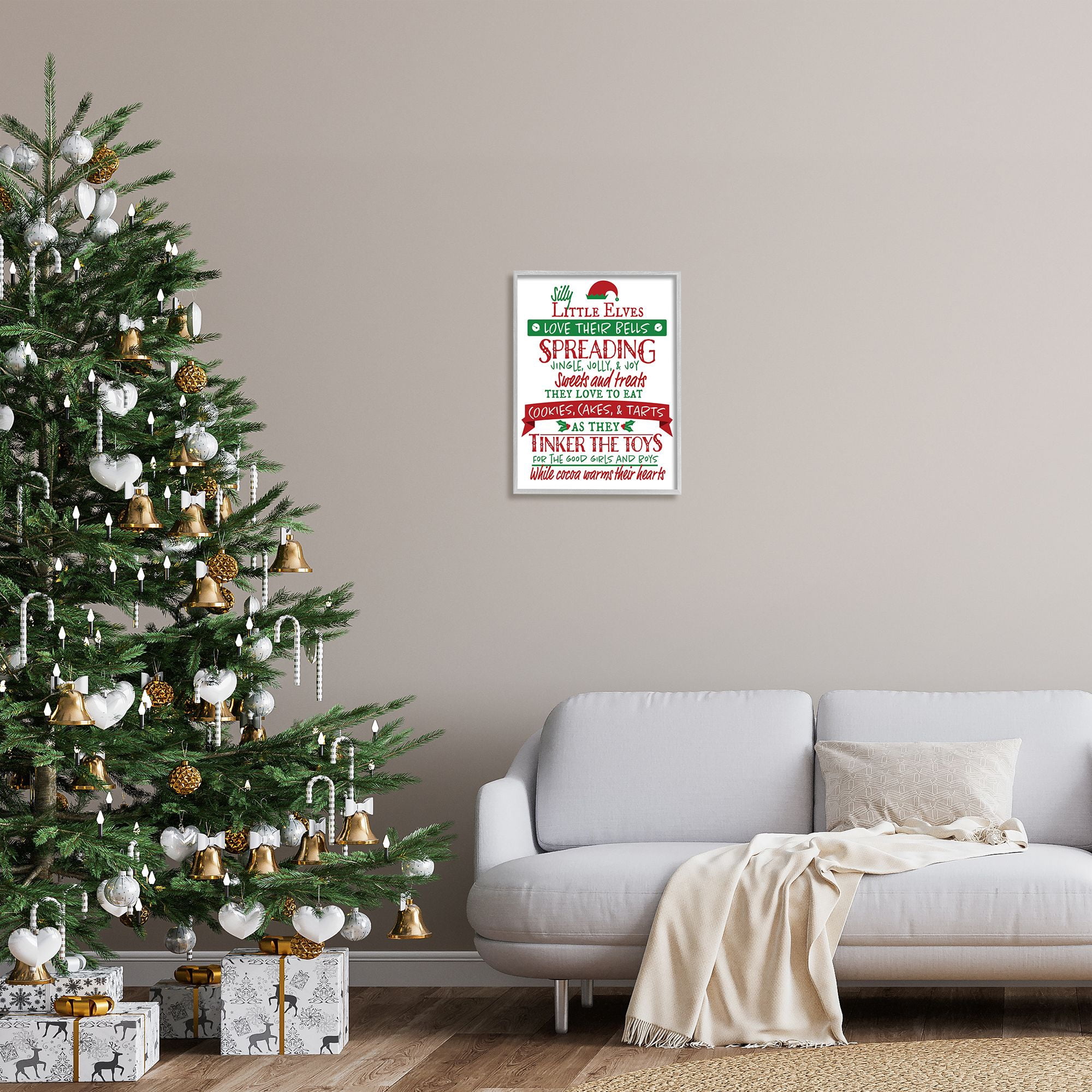 Stupell Indtries Silly Little Elves List Festive Christmas Phrases,16 x 20,Design by Hugo Edwins