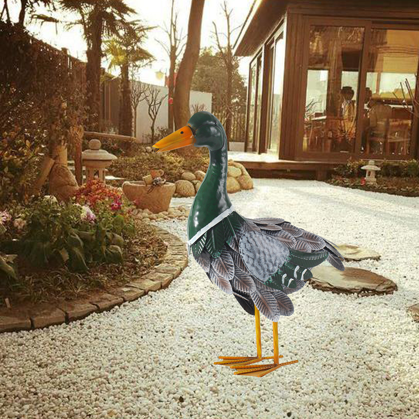 Realistic Duck Statue, Lifelike Metal Duck Sculptures&Statues, Animal Mallard Ducks Statue for Koi Pond Garden Yard,Outdoor Metal Ducks Yard Art