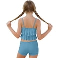 thumbnail image 6 of BFHHYA Teens Girls Summer Swimsuit 2 Piece Ruffle Tankini Swimsuits with Shorts Tween Beach Bathing Suit Size 6-15 Years, 6 of 8
